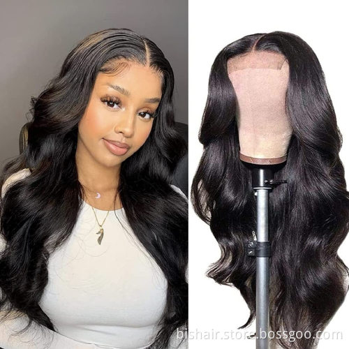 Front lace wig real human hair wavy 4x4 lace opening and closing wig suitable for female real human hair150% density Brazili